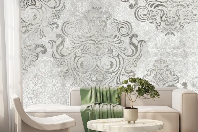 Fototapeta: Ozdobne ornamenty wzór w odcieniach szarości