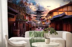 Fototapeta: Pagoda w kioto o zachodzie słońca krajobraz