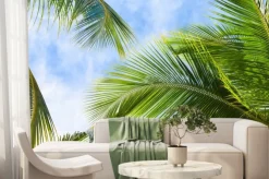 Fototapeta: Palmy kokosowe liście