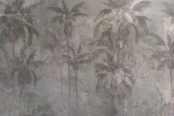 Fototapeta: Palmy na betonowym tle krajobraz w stylu industrialnym