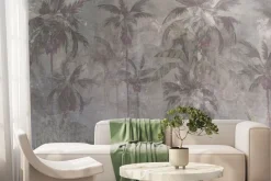 Fototapeta: Palmy na betonowym tle krajobraz w stylu industrialnym