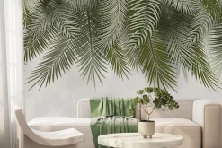 Fototapeta: Palmy tropikalne na nowoczesnym szarym tle