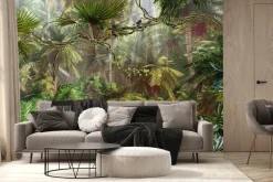 Fototapeta: Palmy w gęstej tropikalnej dżungli