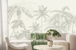 Fototapeta: Palmy w tropikalnym lesie rysunek
