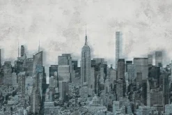 Fototapeta: Panorama miasta na betonowym tle