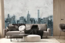 Fototapeta: Panorama miasta na betonowym tle
