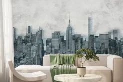Fototapeta: Panorama miasta na betonowym tle