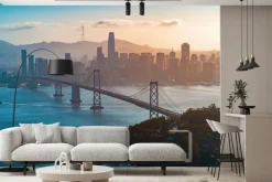 Fototapeta: Panorama miast z widokiem na most