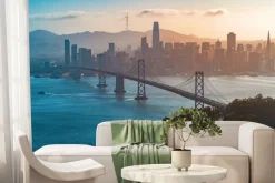 Fototapeta: Panorama miast z widokiem na most