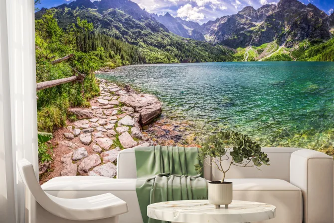 Fototapeta: Panorama staw w środku tatr