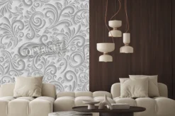 Fototapeta: Papier 3d kwiatowy wzorek bez szwu, wektor papieru tle