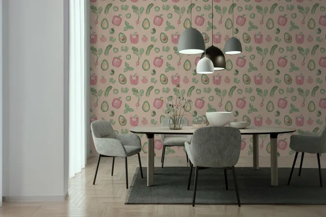 Fototapeta: Papryka z ogórkiem wśród innych warzyw