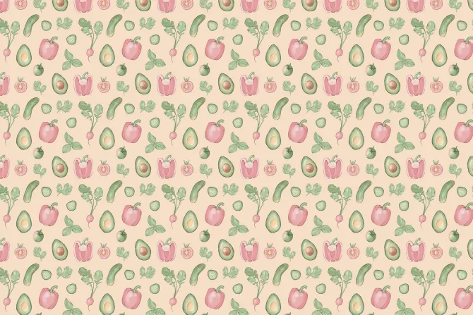 Fototapeta: Papryka z ogórkiem wśród innych warzyw