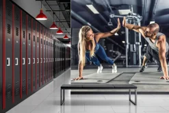 Fototapeta: Para sportowców ćwicząca na siłowni