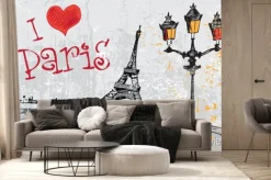 Fototapeta: Paris grunge z wieży eiffla