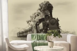 Fototapeta: Parowóz krajobraz w stylu vintage