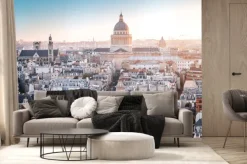 Fototapeta: Paryż z lotu ptaka na zdjęciu retro