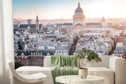 Fototapeta: Paryż z lotu ptaka na zdjęciu retro