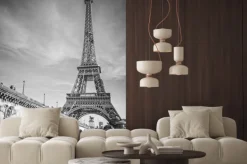 Fototapeta: Paryski klimat w czerni i bieli wieża eiffla