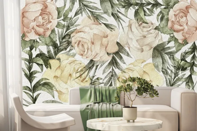 Fototapeta: Pastelowe kwiaty róże