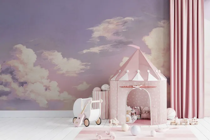 Fototapeta: Pastelowe niebo z delikatnymi chmurami