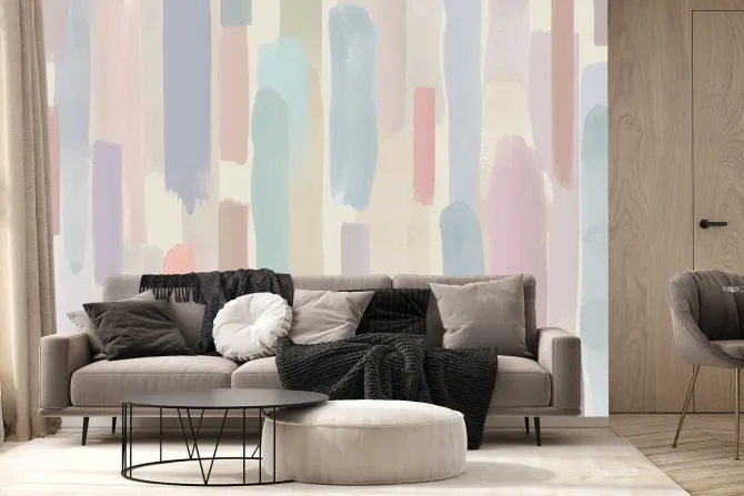 Fototapeta: Pastelowe paski pędzla malarskiego