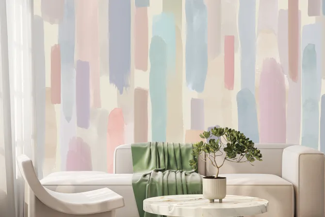 Fototapeta: Pastelowe paski pędzla malarskiego