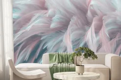 Fototapeta: Pastelowe pióra z przestrzennym efektem 3d