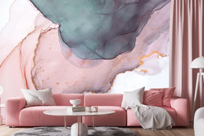 Fototapeta: Pastelowy malunek tuszem