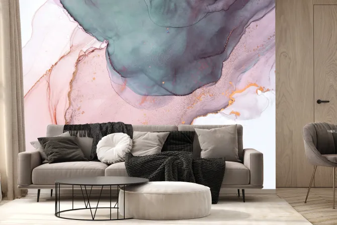 Fototapeta: Pastelowy malunek tuszem