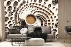 Fototapeta: Pattern made of cup of coffee. generative ai