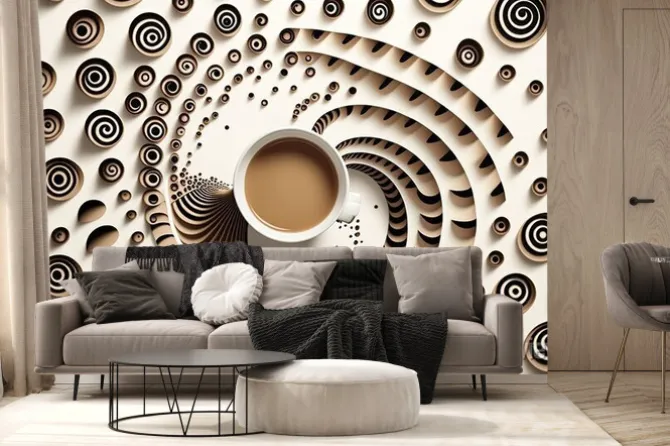 Fototapeta: Pattern made of cup of coffee. generative ai