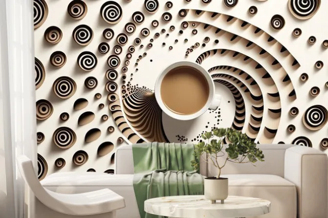 Fototapeta: Pattern made of cup of coffee. generative ai