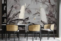 Fototapeta: Pawie ptaki w tropikalnym krajobrazie