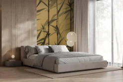 Fototapeta: Pędy bambusa na żółtym tle