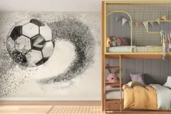 Fototapeta: Pędząca piłka nożna z efektem 3d