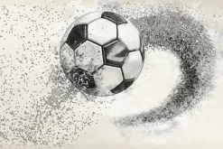 Fototapeta: Pędząca piłka nożna z efektem 3d