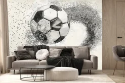 Fototapeta: Pędząca piłka nożna z efektem 3d