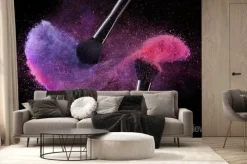 Fototapeta: Pędzle do makijażu z kolorowym pudrem