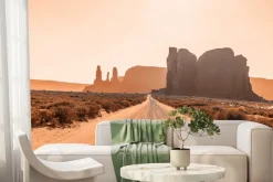 Fototapeta: Piaszczysta droga na pustyni wśród skał