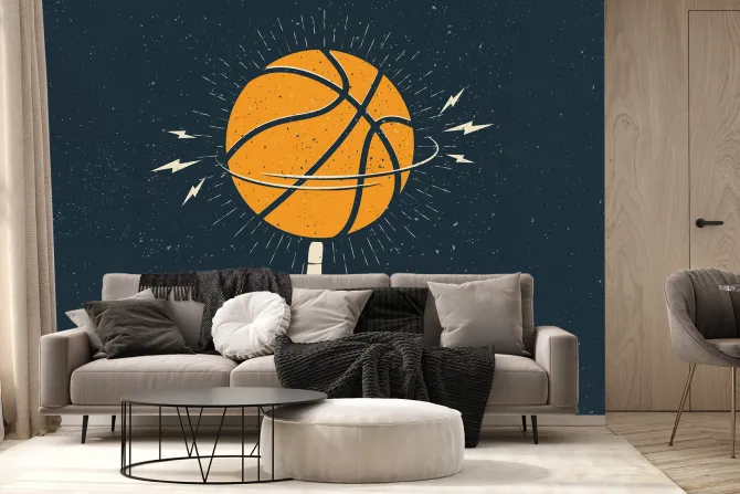 Fototapeta: Piłka koszykarska kręcąca się na palcu