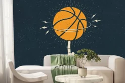 Fototapeta: Piłka koszykarska kręcąca się na palcu