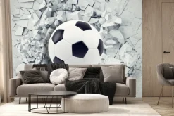 Fototapeta: Piłka nożna 3d na betonie