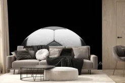 Fototapeta: Piłka nożna na czarnym tle