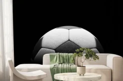 Fototapeta: Piłka nożna na czarnym tle