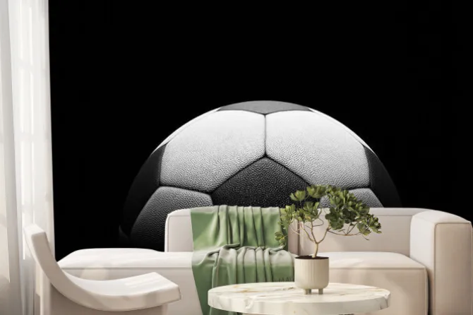 Fototapeta: Piłka nożna na czarnym tle