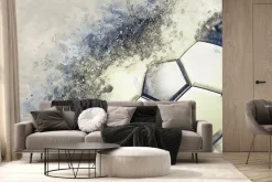 Fototapeta: Piłka nożna w szkicu ołówkiem i akwareli