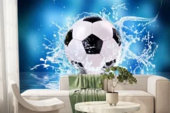 Fototapeta: Piłka nożna wpadająca do wody