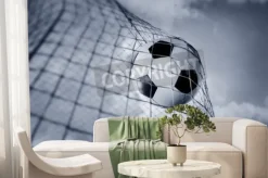Fototapeta: Piłka nożna wpadająca do bramki