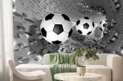 Fototapeta: Piłki nożne w tunelu 3d